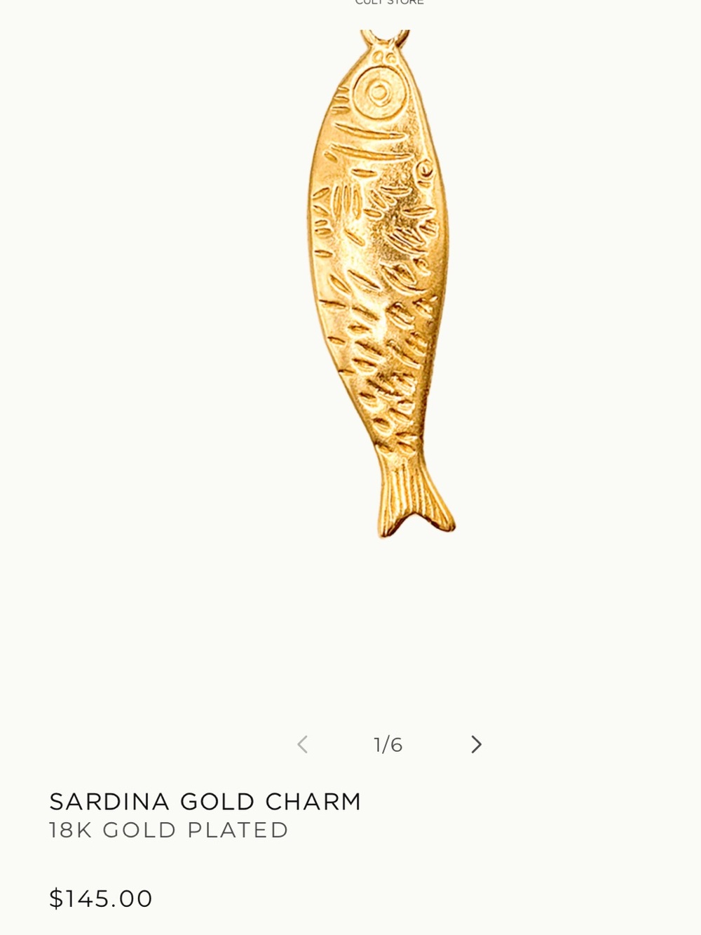 Alhaja Cult Store Sardina Gold Charm Necklace 18K plated - Picture 6 of 7